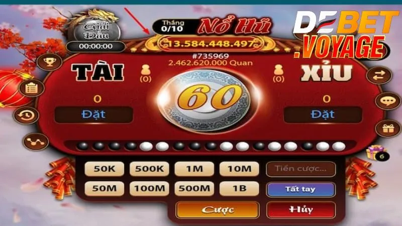 Các ưu điểm khi tham gia nổ hũ tài xỉu tại nhà cái Debet.