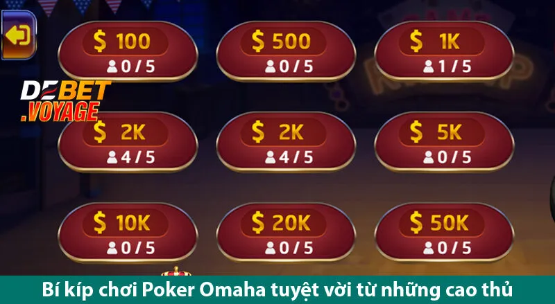 Poker Omaha – Trò Chơi Bài Đỉnh Cao Dễ Thắng Tại debet.voyage