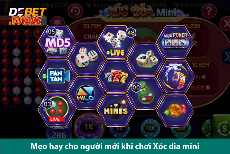 Xóc dĩa mini - Kinh nghiệm chơi thắng dễ bất ngờ tại Debet