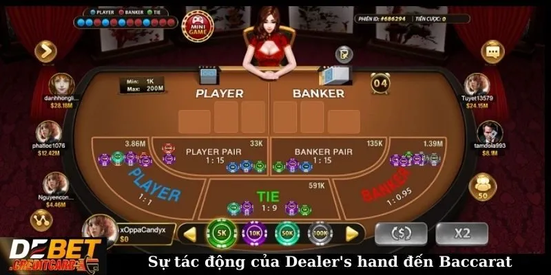 Sự tác động của Dealer's hand đến Baccarat