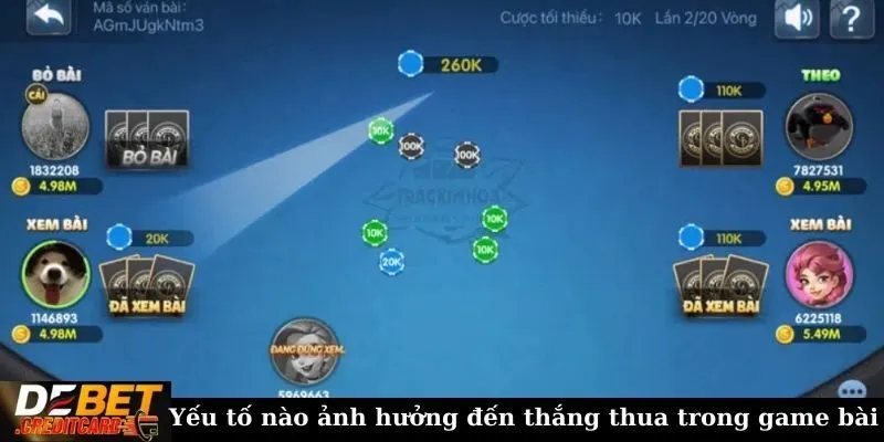 Yếu tố nào ảnh hưởng đến thắng thua trong game bài